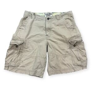 Y2K Hollister Cargo Shorts Men's Size 34 Beige Rugged Khaki Surf Skater